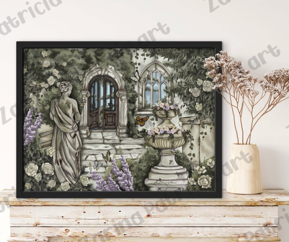"The Garden Statue" Art Print-