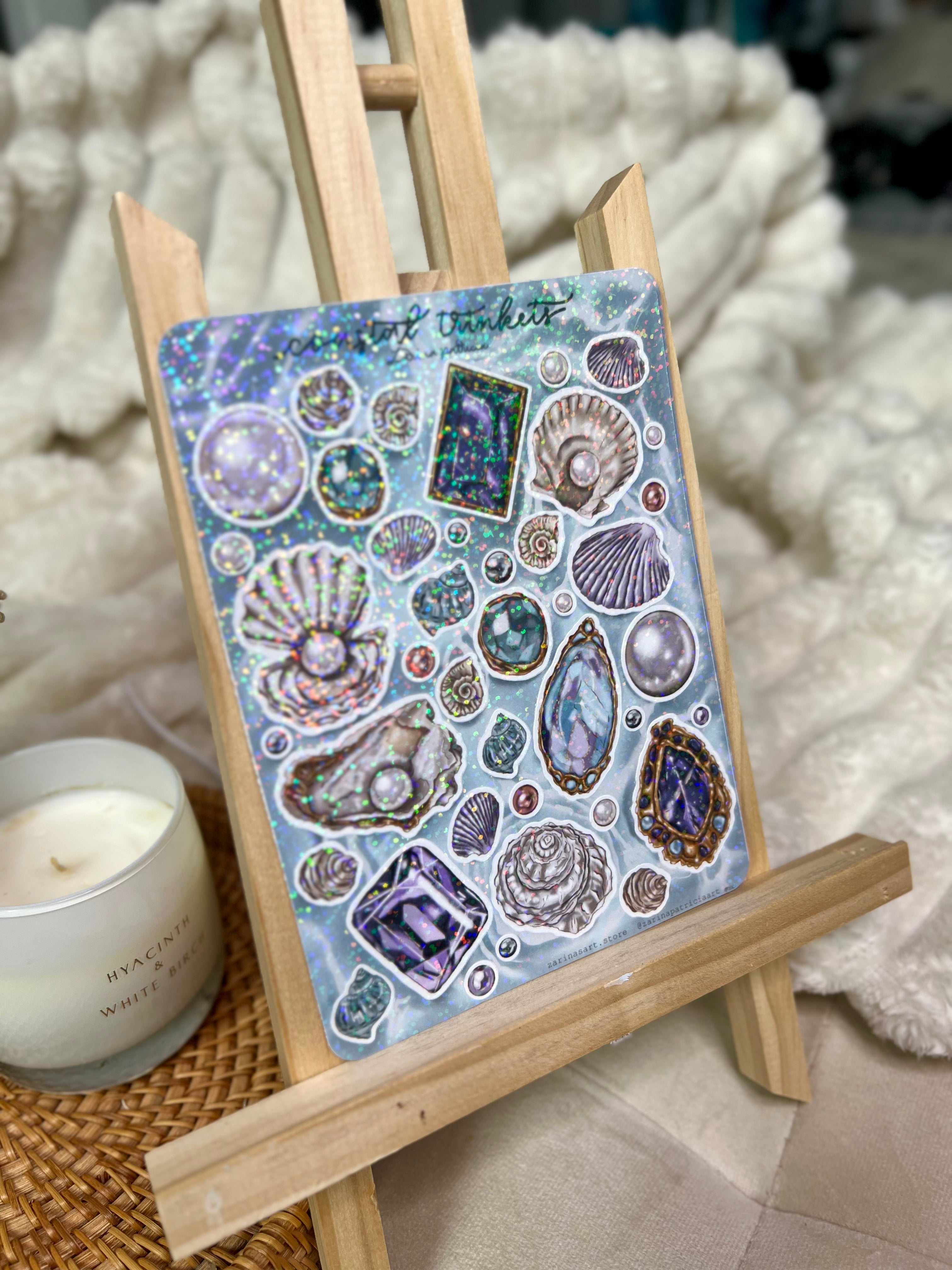 "Coastal Trinkets" Holographic Vinyl Sticker Sheet