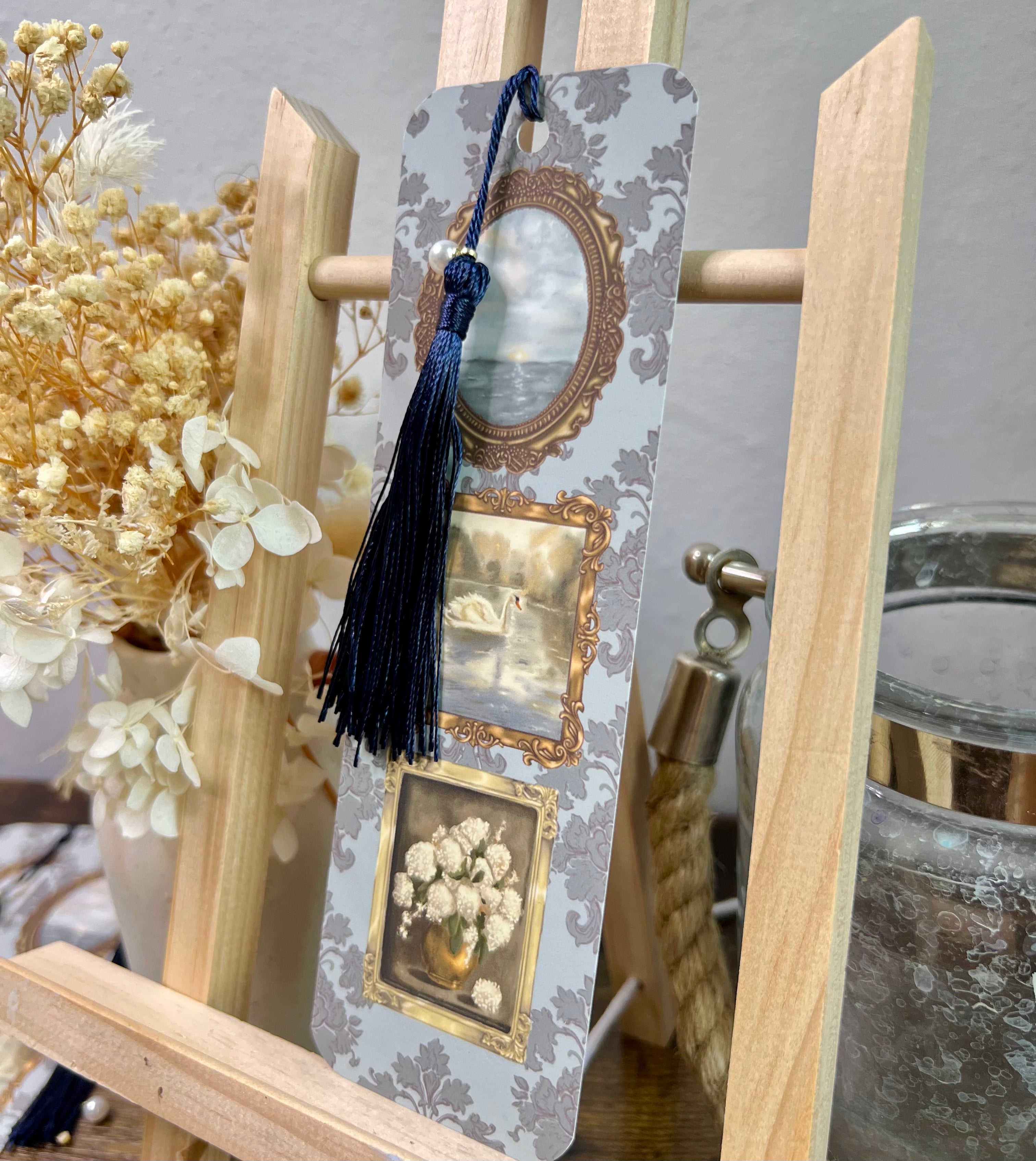 "Painted Chapters" Soft Touch Bookmark With Pearl Charm