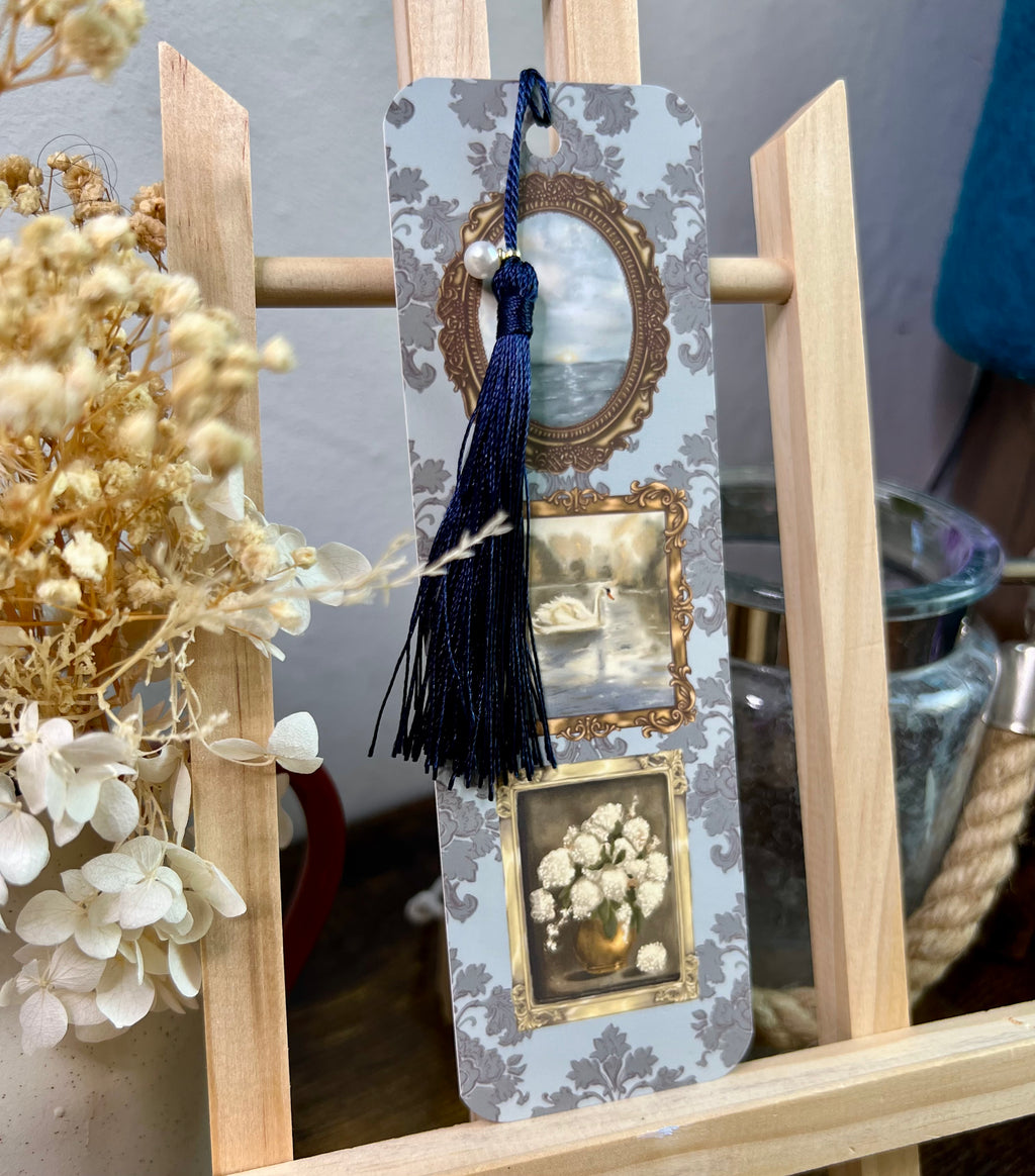 "Painted Chapters" Soft Touch Bookmark With Pearl Charm