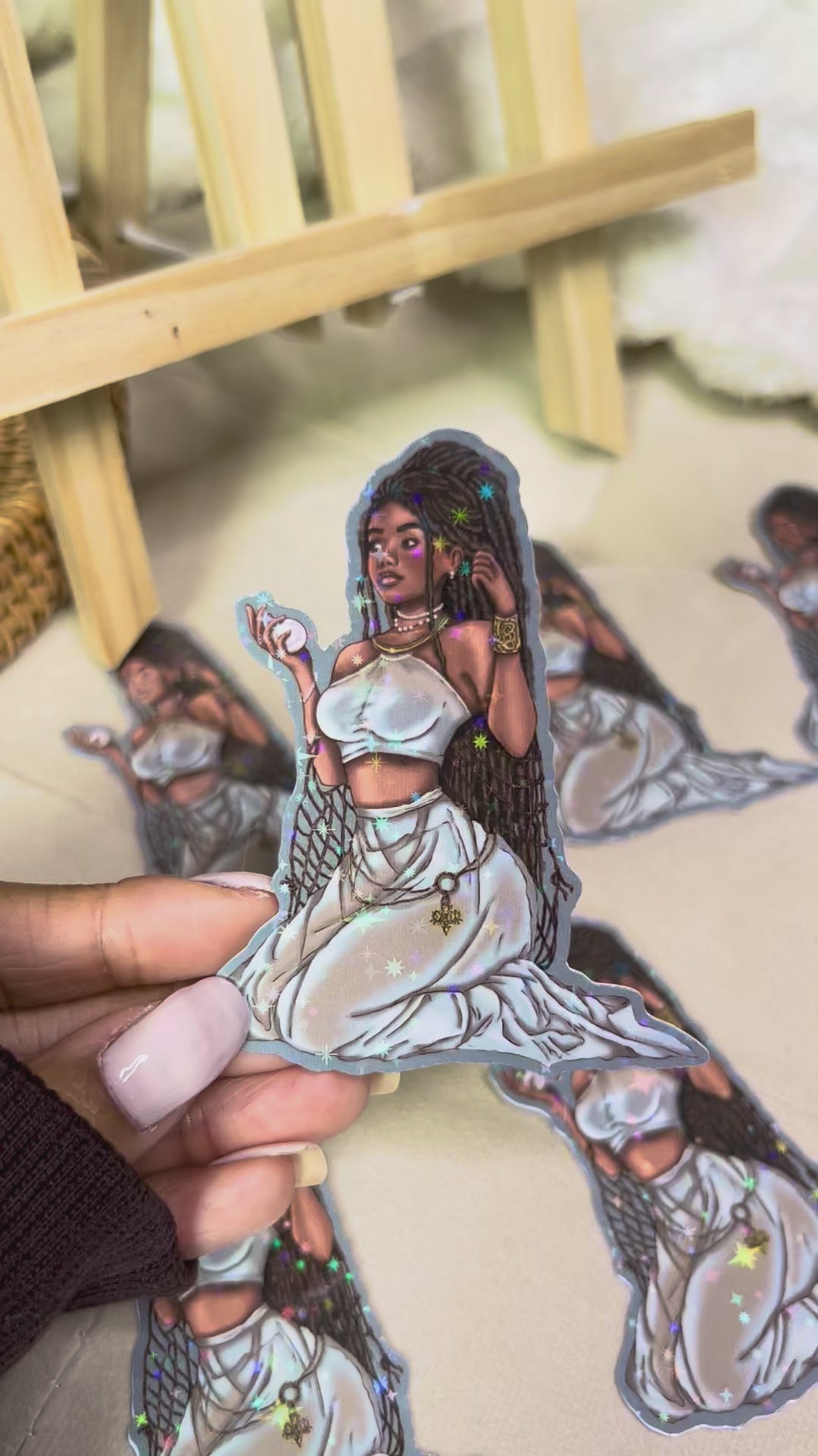 "Pearl Dreams" Holographic Vinyl Die Cut Sticker