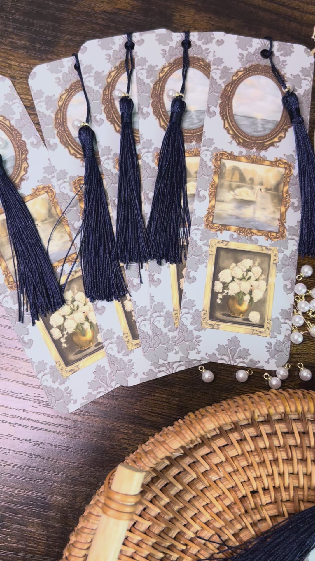 "Painted Chapters" Soft Touch Bookmark With Pearl Charm